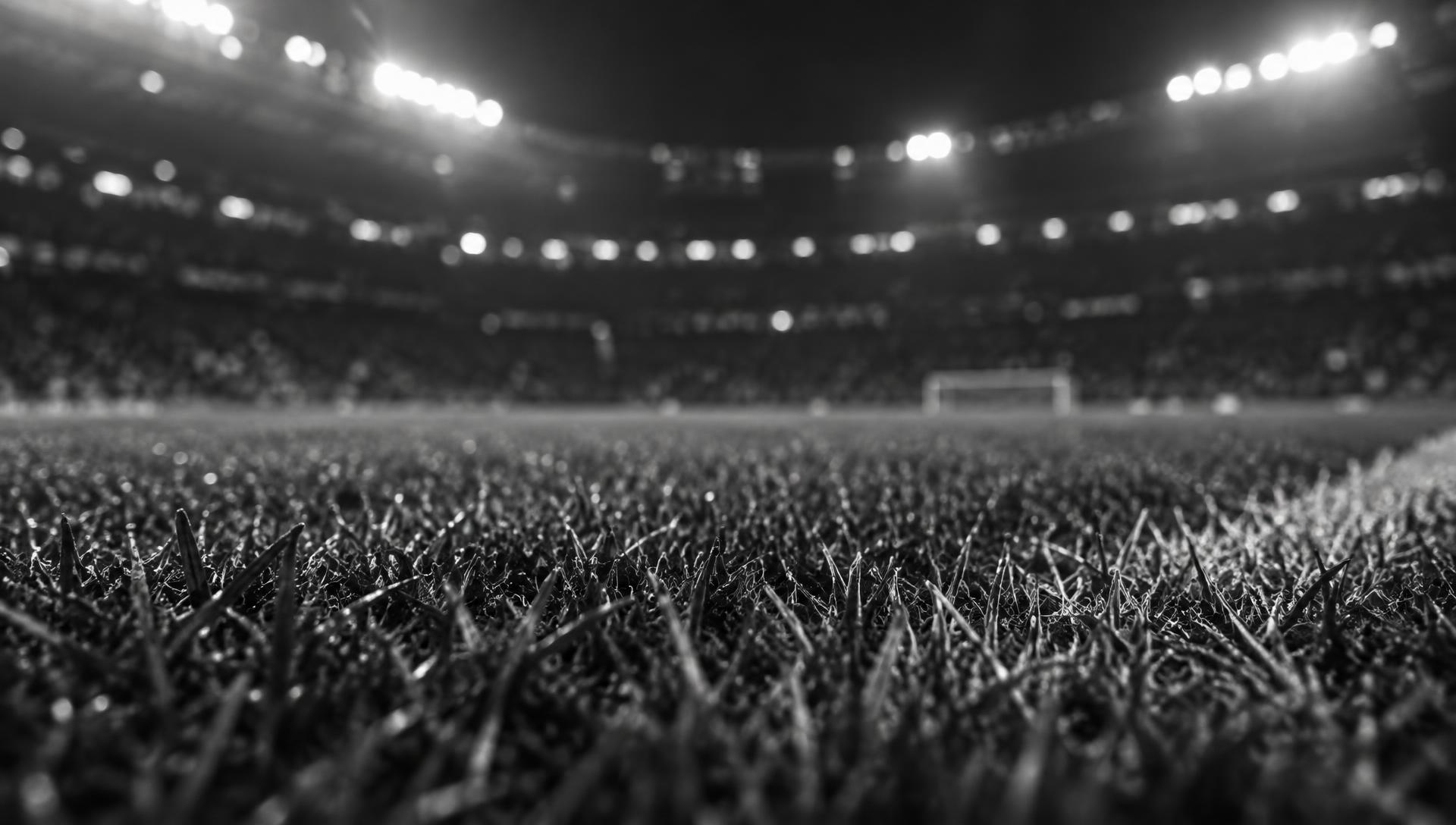 Football pitch under stadium lights